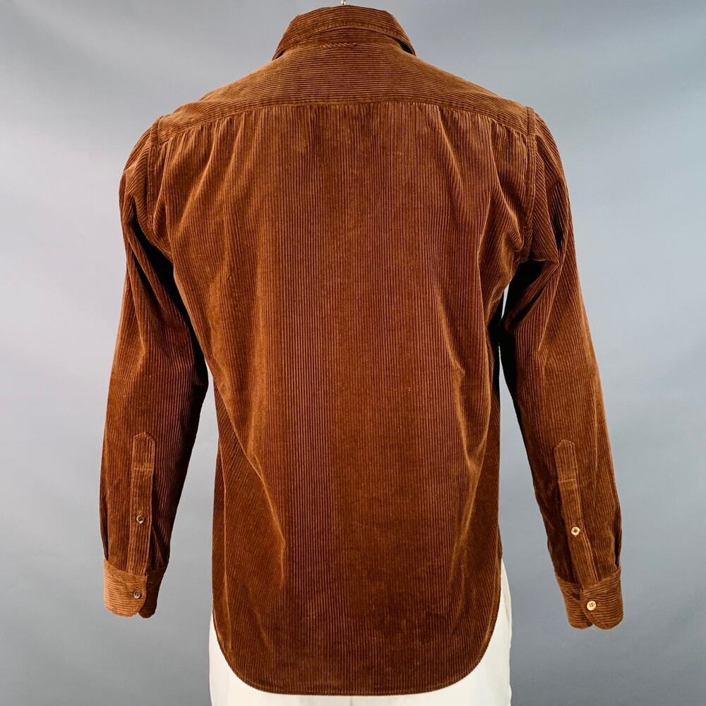 45rpm Size XL Brown Corduroy Cotton One Pocket Long Sleeve Shirt - Picture 4 of 7